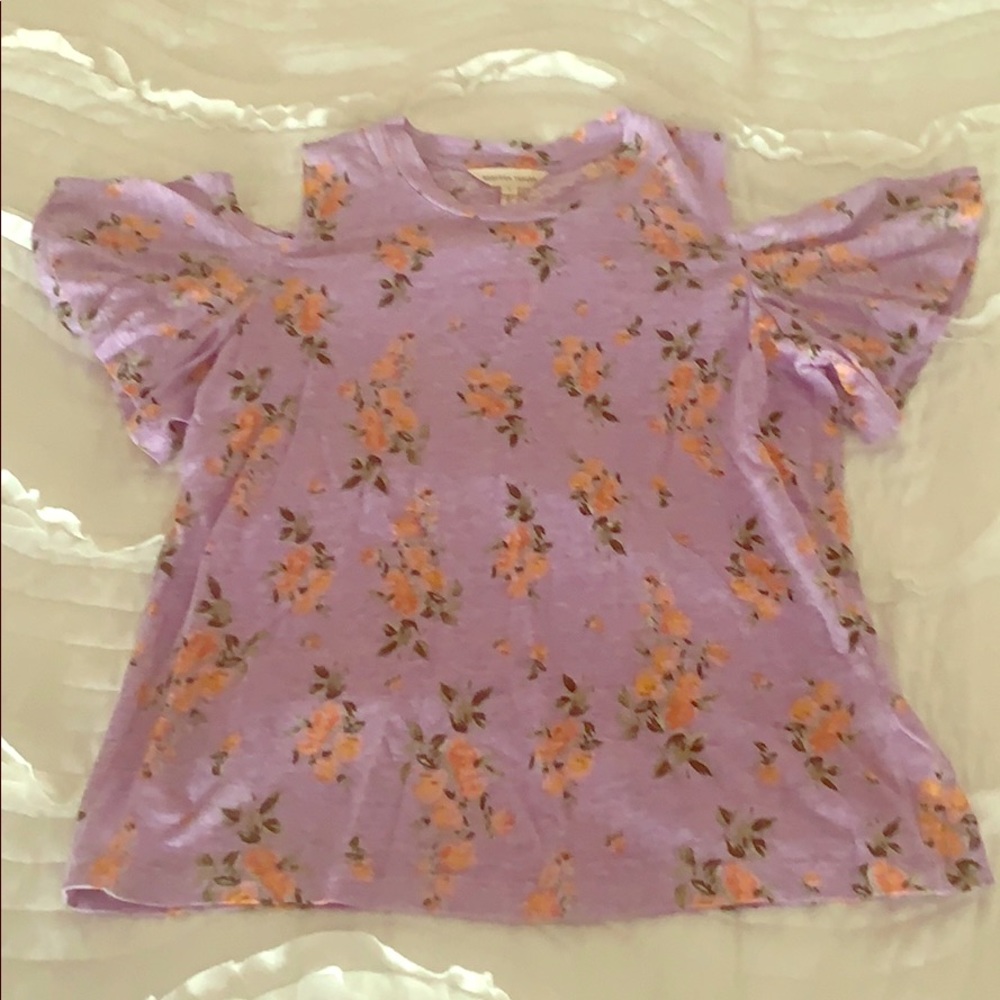 Rebecca Taylor floral cold shoulder top
